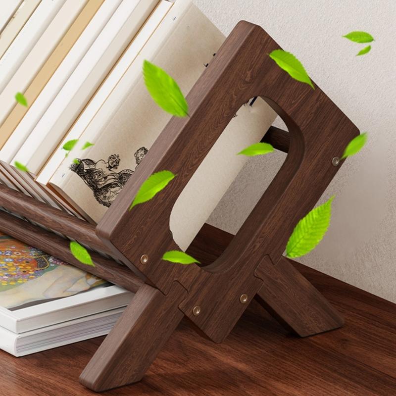 Holz-Schreibtisch-Bücherregal Zeitschriftenständer Tischplatten-Bücherregal Schräg gestelltes Bücherregal für Wohnzimmer Home Office