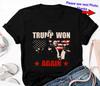 Trump Won Again 47 President American Flag Inauguration 2025 Shirt