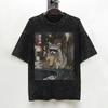 Maglietta Meme Procione Che Beve Caffè Freddo Manica Corta Lavata T-shirt Streetwear Uomo Donna Grafica Stampata T-shirt