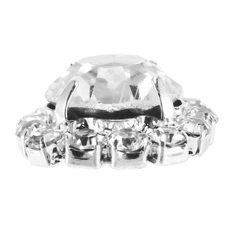 A74E-Crystal Rhinestone Button Flat Back Decoration DIY 15Mm 80 Pcs Clear
