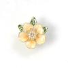 Elegant Retro Gardenia Brooch with Diamond, Pearl, and Leaf Design - Anti-Exposure Pin for Women
