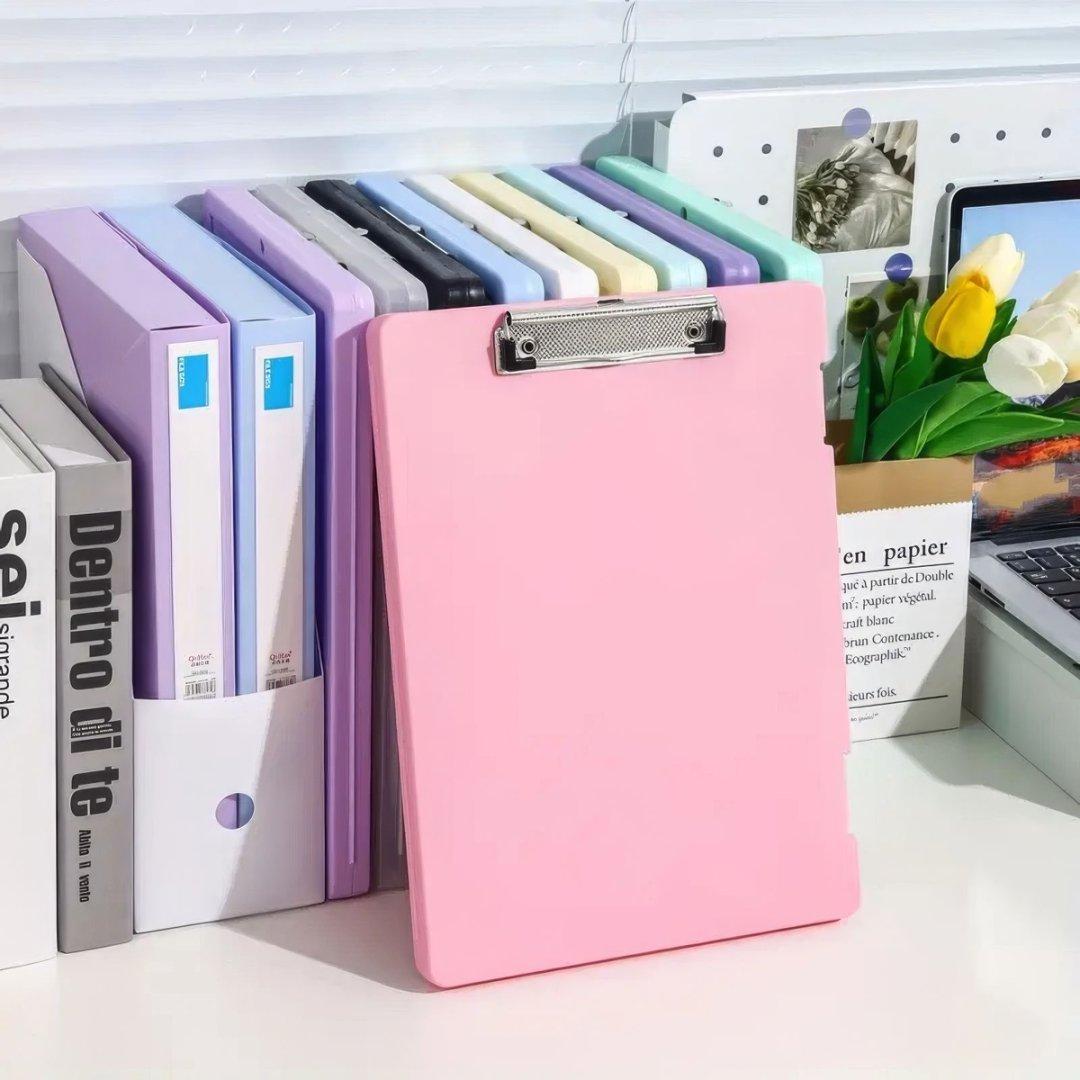 2PCS Premium Plastic A4 File Organizer Binder - Secure Lock  & Safety Seal, Heavy-Duty Rectangular Design розовый