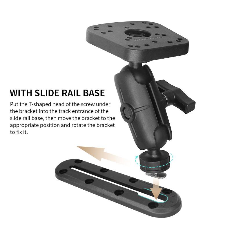 VIN Mounts 1.5"  Track Ball Composite Fishfinder Mount with 23cm Arm for Yacht Parts,Marine Electronics Fish Finder Mount