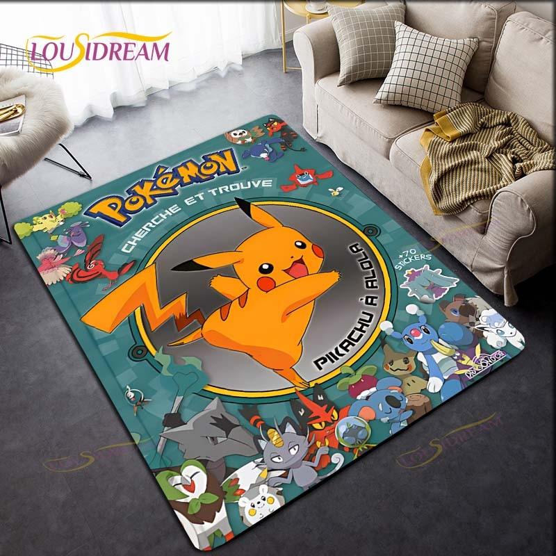 Anime Pokemon Pikachu Rug for Kitchen Doormat Bedroom Carpets for Living Room Laundry Bathroom Non-slip Floor Mat