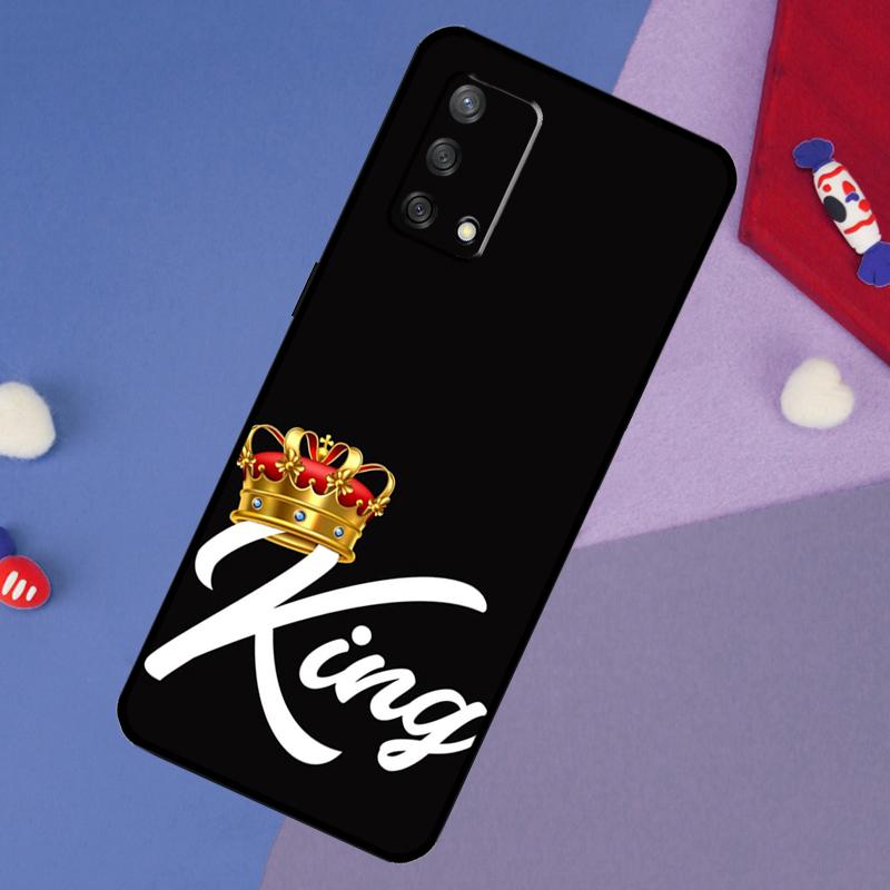

King Queen Crown Case For Oppo A78 A18 A38 A74 A94 A54 A58 A98 A80 A60 A40 A96 A76 A16 A15 A17 A57 A5 A6 Pro OPPO A94 5G