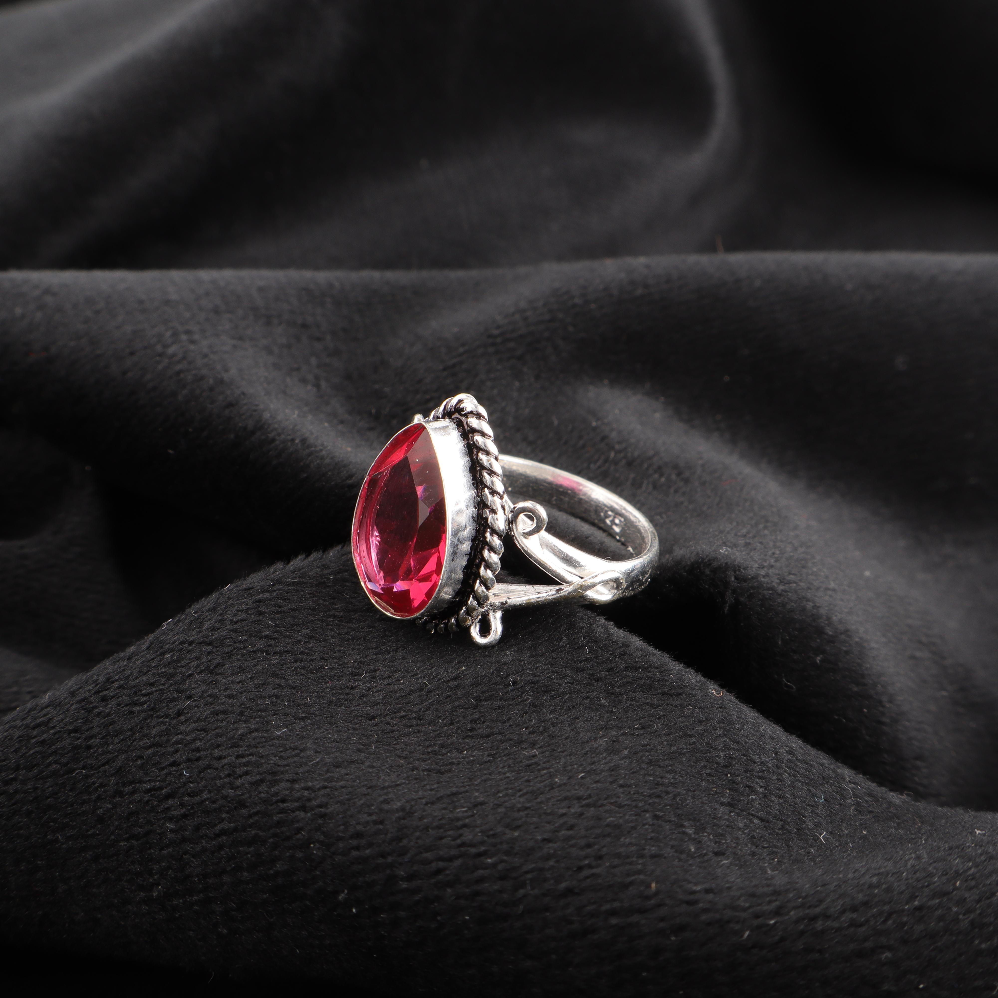 

Украшения из розового рубеллита, кольцо из стерлингового серебра 925 пробы, очаровательное кольцо ручной работы, богемное кольцо с рубеллитом в подарок бабушке 4 розовый