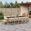 Vidaxl 15-Cz. Garden Furniture Set With Cushions, Beige, PE Rattan