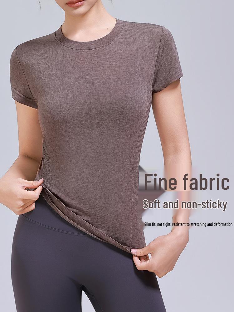 Damen Yoga T-Shirt aus Merinowolle - Schnelltrocknend, Hohe Elastizität, Figurschmeichelnd, Kurzarm