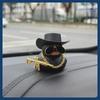 Cowboy Hat Ducks Trendy Car Dashboard Decoration Rubber Duck Office Car Decoration Ornament Black Duck with sunglasses Necklace