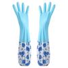 Saubere Blumige Handschuhe – Extra Lange Gummi-Spülhandschuhe Mit Samt Für Damen, Nicht für Küche/Autowäsche/Tierpflege (Hitzebeständig & Stilvoll).