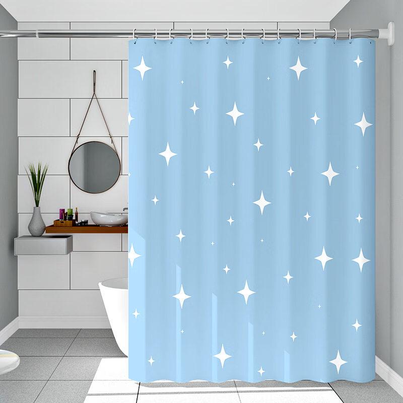 LIEI Waterproof Mildewproof PEVA Shower Curtain with Rod Set