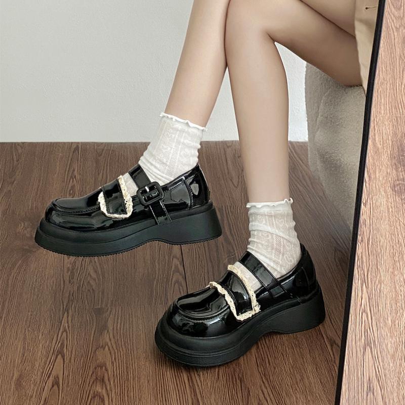 Fashion Retro French Mary Jane Single Shoe Women's 2024 New Summer Round Toe Design Versatile Thick Sole Small Leather Zapatos Mujer