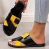 Autumn Color-Block New Style Summer Fashion Breathable Flat Toe Slippers