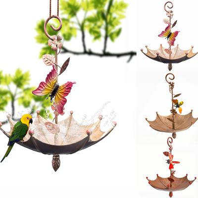 Umbrella Bird Feeder Garden Patio Hanging Metal Crafts