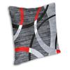 Abstract Gray Red Swirls Modern Pillow Cover Home Decorative Geometric Pattern Car Cushion Triangles Black White And Yellow