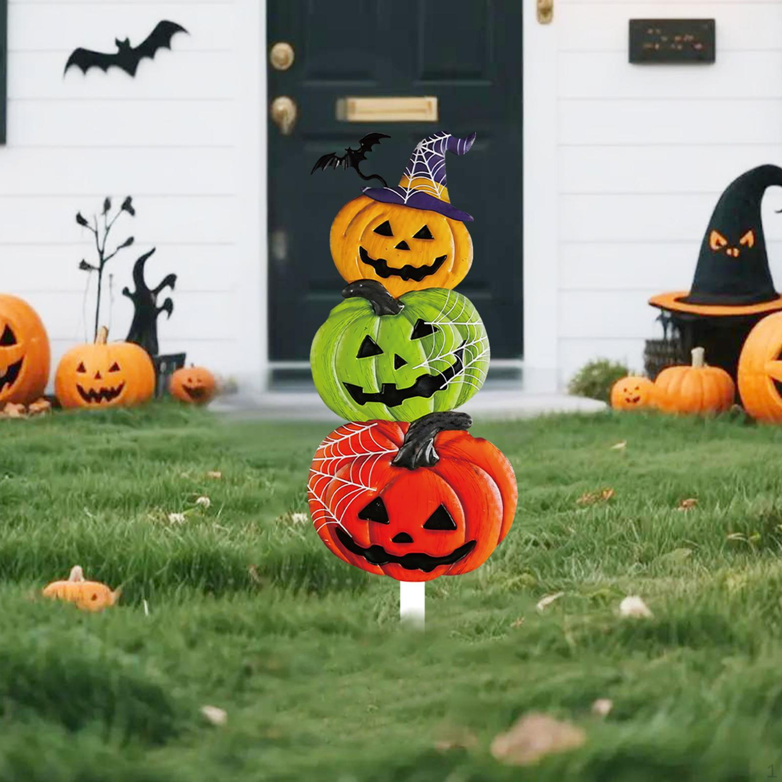 

Halloween Yard Stake Garden Sign Pumpkin Decoration for Lawn Backyard Pathway S