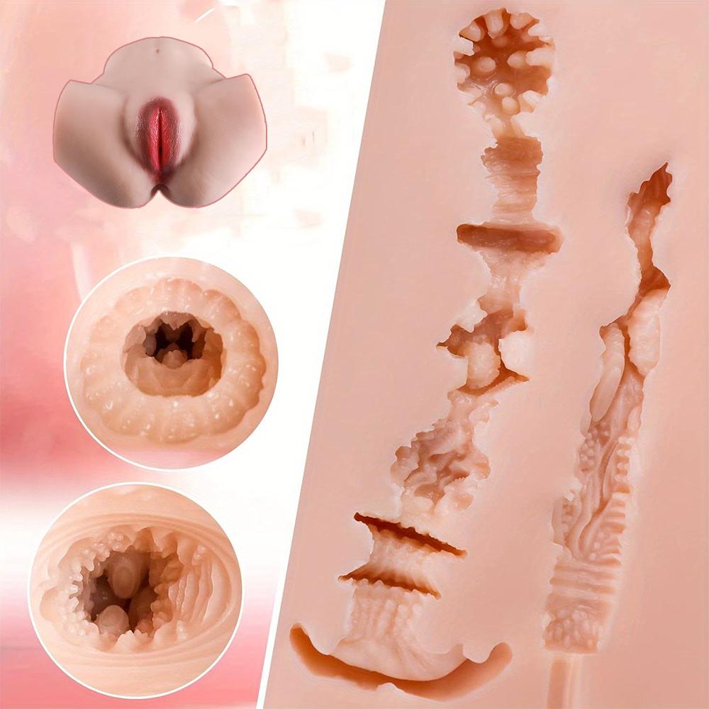 1,9KG Realistický kyčelní masturbátor pro muže - Design se 2 otvory (Hluboká Vagina & Pevný Anál) s 3D realistickou vagínou a zadkem&Ultrarealistický kyčel sexuální panny