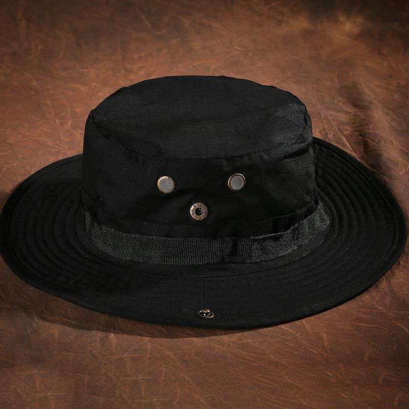 Herren Camouflage Sonnenschutz Fischerhut - Outdoor Angelhut mit runder Krempe