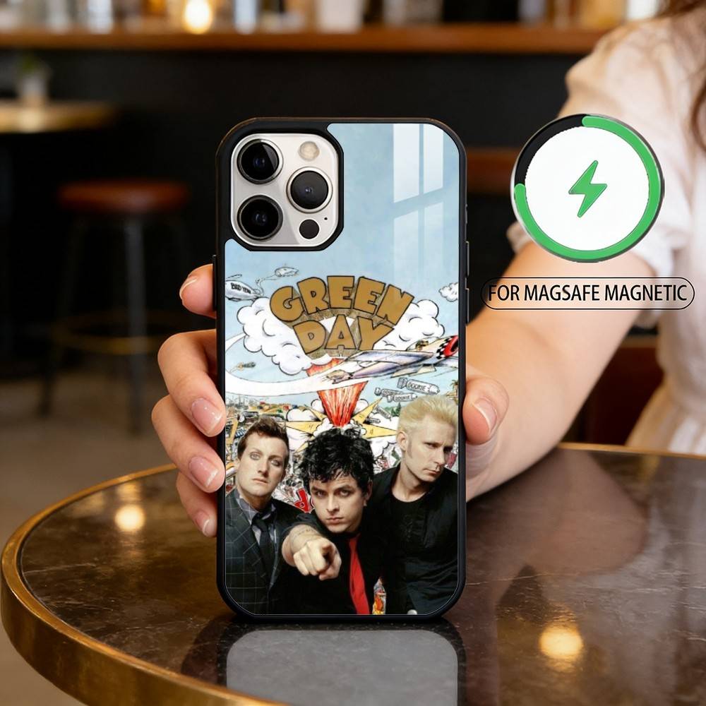 

G-Green D-Day Band Phone Case For iPhone17,16,15,14,13,12,11 Plus,Pro Max Magnetic For Magsafe Wireless Charging iPhone15PROMAX