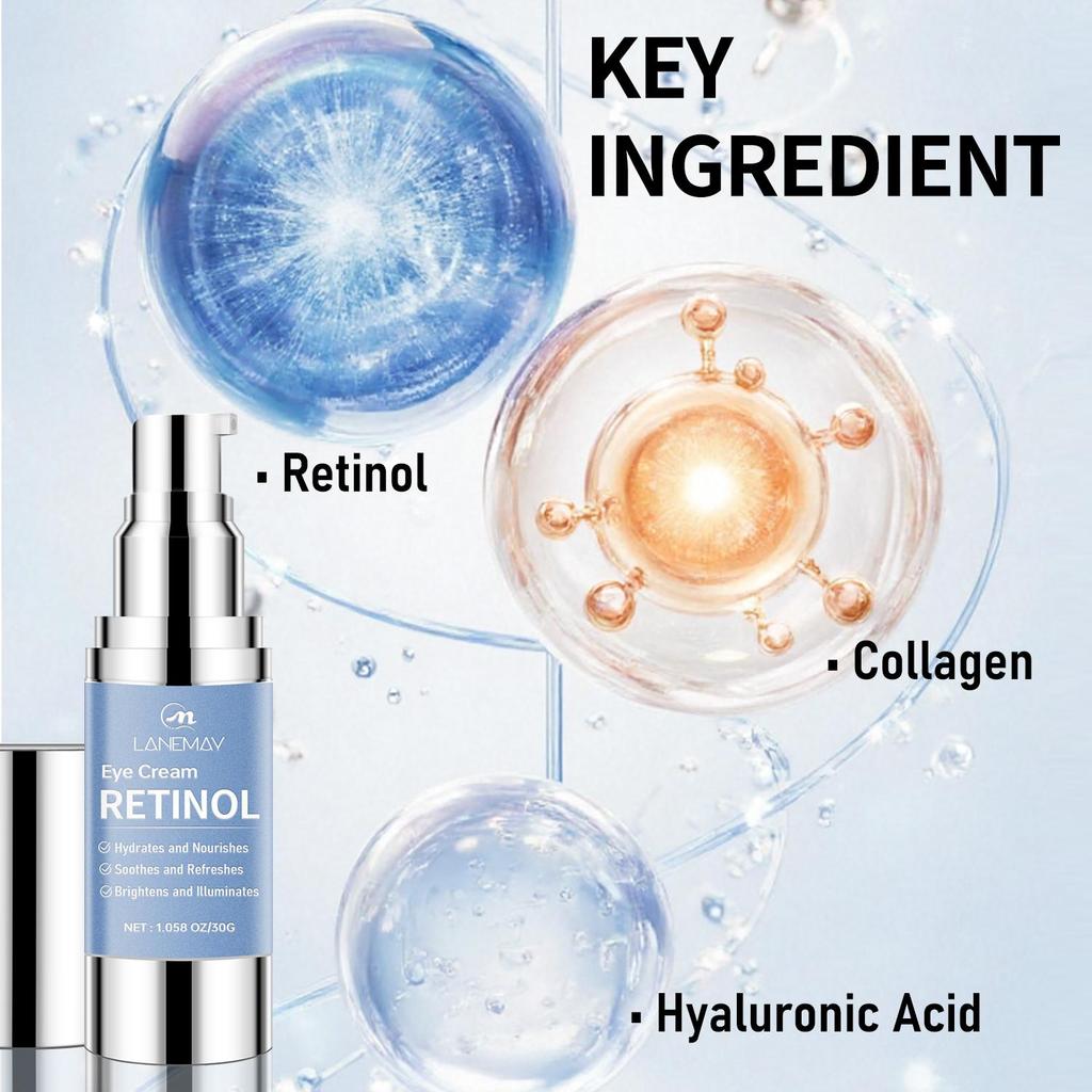 Retinol Eye Cream-Hydrates And Nourishes-Soothes And Refreshes-Brightens And Illuminates-Suitable For All Skin Types, 30ml