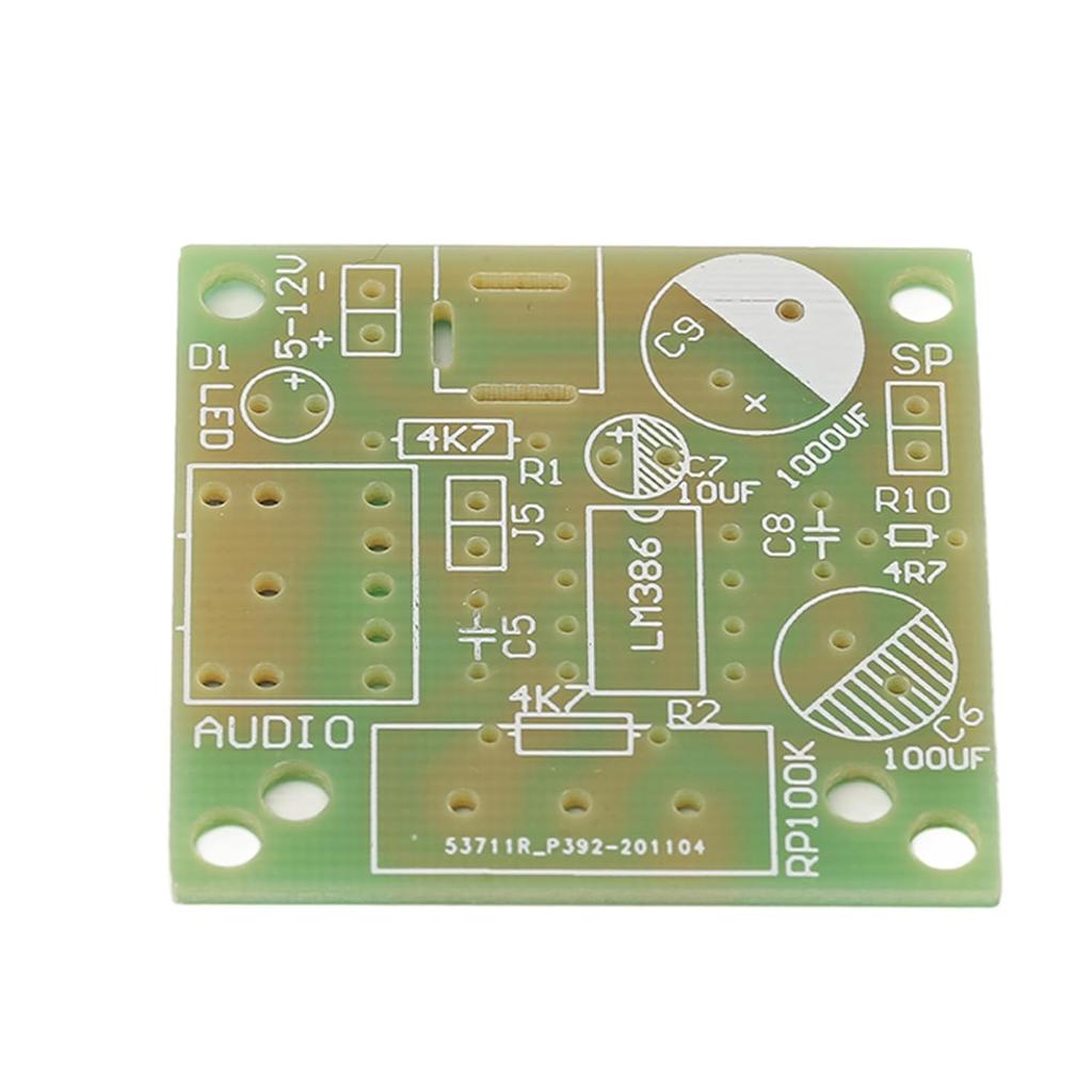 LM386 Audio Amplifier Mini Smart Electronic DIY Module Kit Super Board 1.46 x 1.61in 12V FR4‑A PCB 3