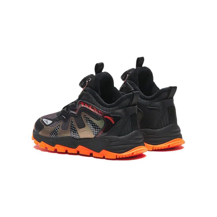 Anta Kids Comfortable Non-Slip Warm Mid-Top Running Shoes Kids Sneakers Black Orange 312349973-5