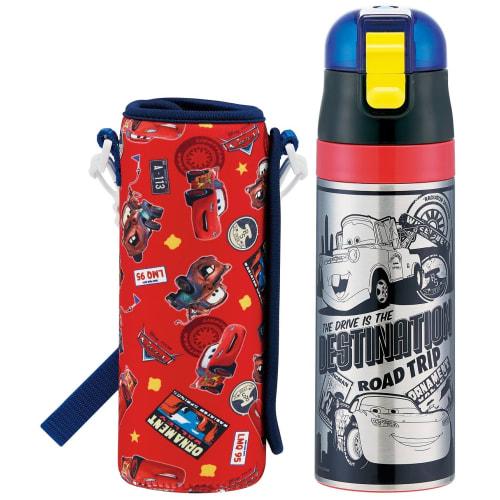 Skater Direct Drinking Stainless Steel Water Bottle, 470ml, with Bottle Cover, Cars 17 Disney, KSDC4