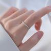 S925 Silver Minimalist Cross Finger Ring with Paved Rhinestones