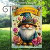 2D Flat, 1pc Double-Sided Printed Garden Flag, Linen Material, No Flagpole Included, 2D Flat Print, Garden Gnome Welcome Flag, 2D Flat