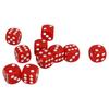 30Pcs Dice Set 6 Sided Round Corner White Number Dots Plastic Portable Game Dice for Board Games Math Teaching Red