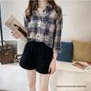 Retro Hong Kong Style Women's Plaid Long Sleeve Loose Shirt, 2022 Spring Korean Design Trend