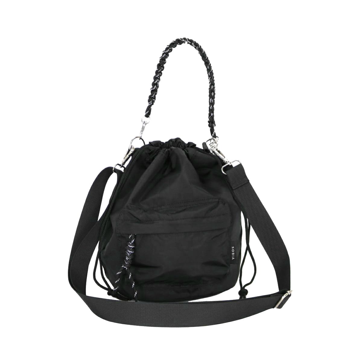 

Mail delivery SOBIA cord knit 2way drawstring shoulder bag ladies crossbody handbag bucket type handbag black F [JOKnet] чорний