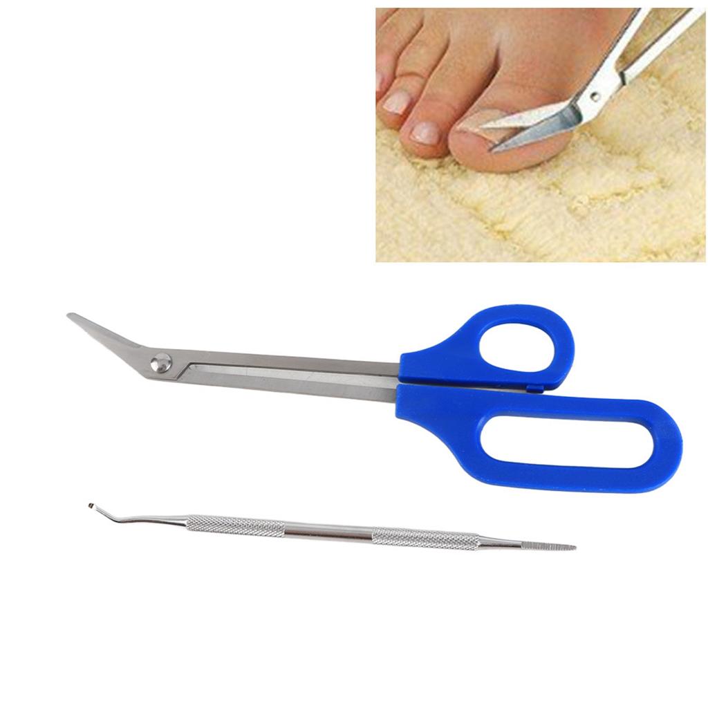 Stainless Steel Pedicure Nail Tool Set Long Handle Toenail Scissors Nails File