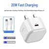 UK 20W PD Fast USB Charging Head for Apple 15, Huawei Type-C, and 5V/2A Devices