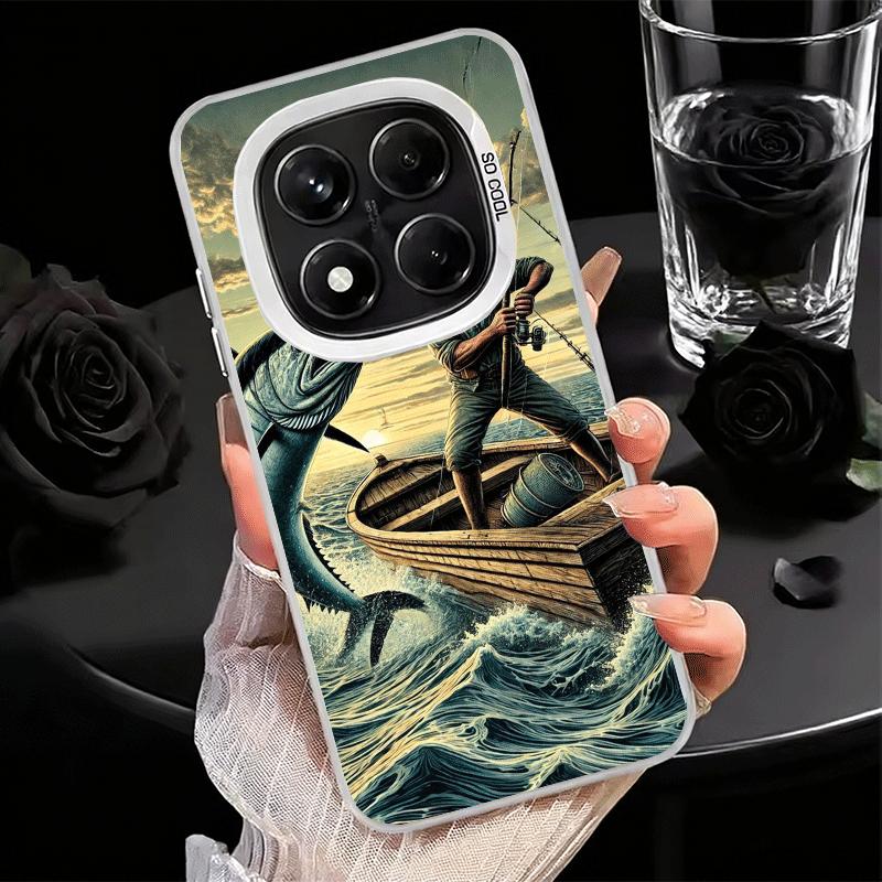 Hunting Fishing Man Shockproof Phone Case for Xiaomi Redmi Note 15 14 13 12 Pro Plus 11 11S 11T 5G Cover Anti Fall Fundas