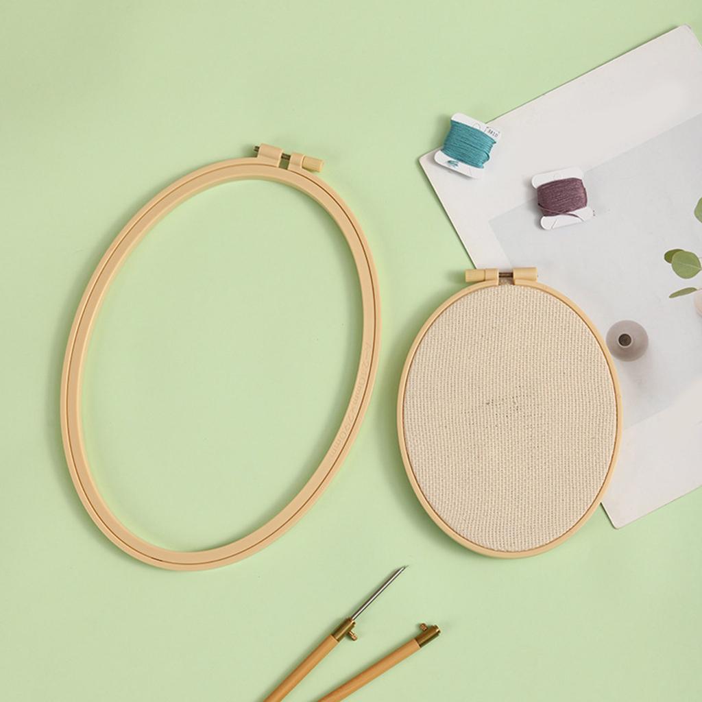 4Pieces Stitching Hoop Spring Clip Oval Shape Embroidery Hoop Stitching Embroidery Frame for Embroidery Sewing Stitching