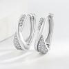 Elegant Synthetic Cubic Synthetic Zirconia Hoop Earrings for Women Minimalist Interlocking Circle Earrings Jewelry Gifts