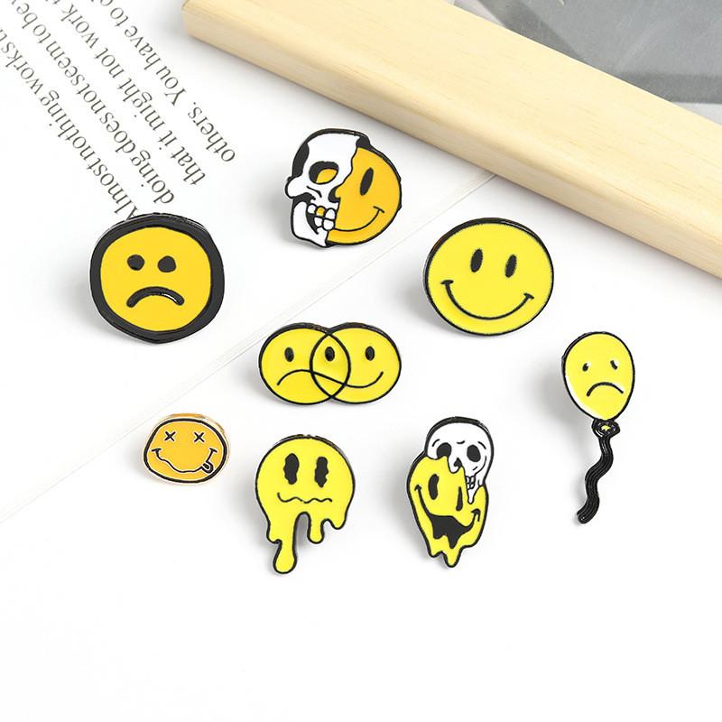Alloy Brooch Modern With Unique Skull Shape And Creative Smiling Face For Style