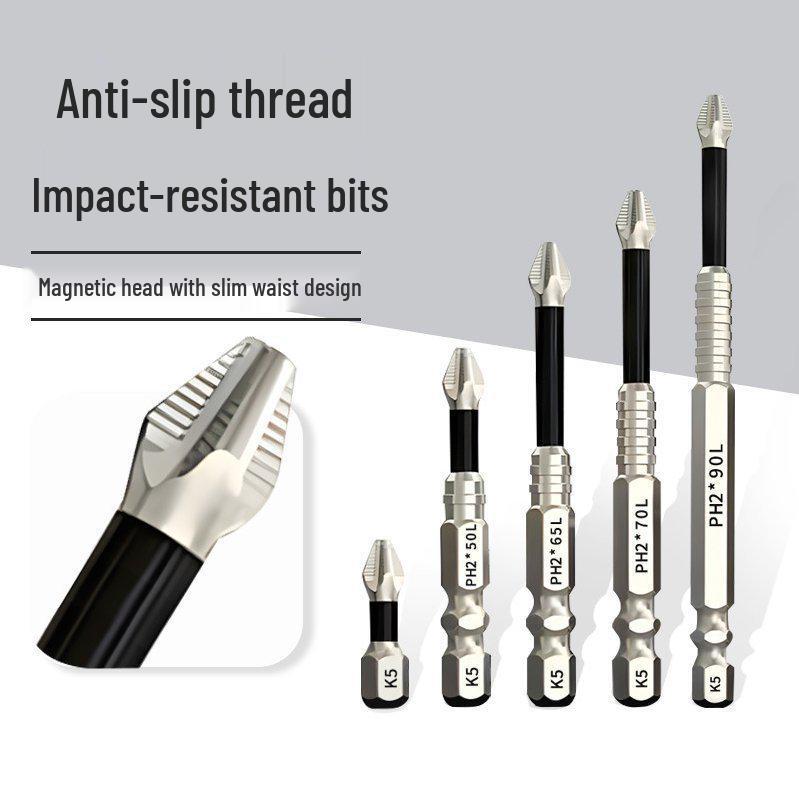 K5 Anti-slip Shockproof Screwdriver Bits Set - High Magnetic Strength & Torque, High Hardness Phillips.