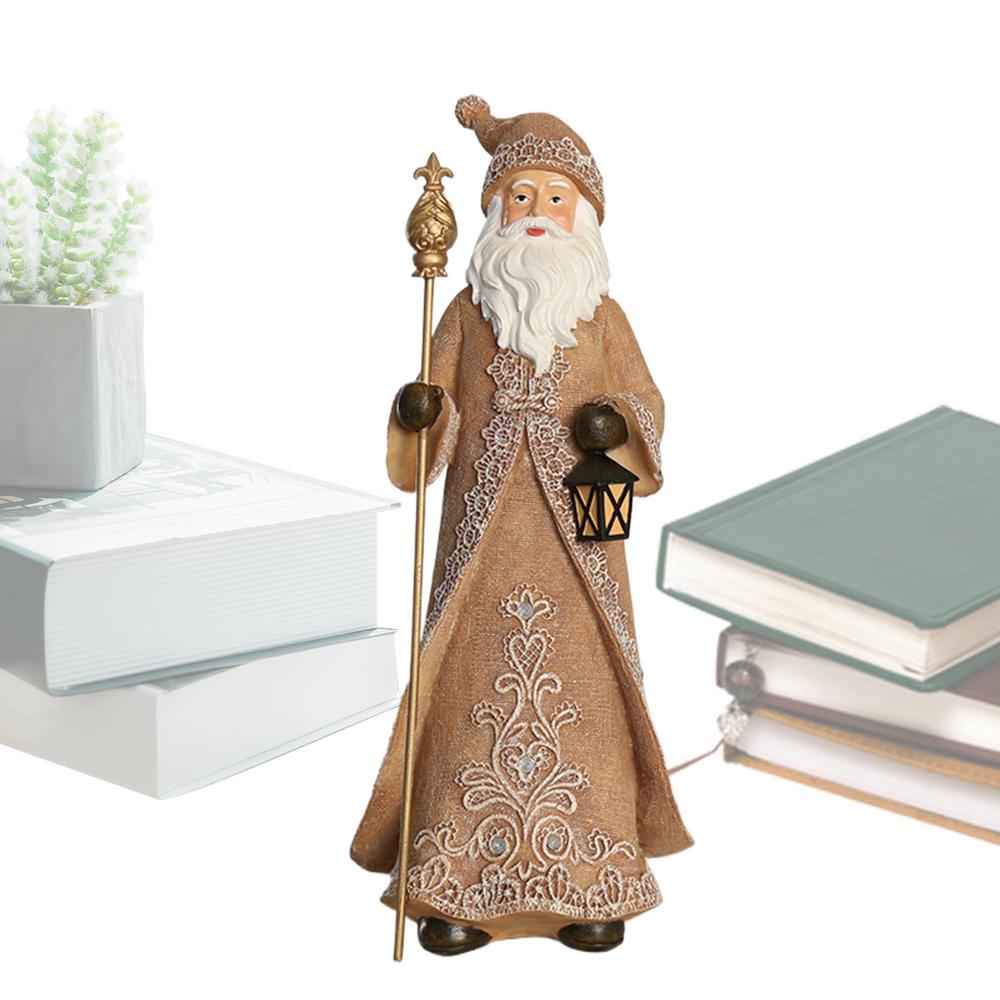 Christmas Sculpture Classic Imitation Linen Snowman Sculpture Cute Handmade Santa Claus Snowman Elk Statue Winter Christmas