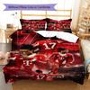Michael Olise FC Bayern München No.17 3PCS Bedding Set Duvet Cover with 2 Pillowcases, Stadium Red Soccer Star Print Bed Linens