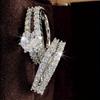 2item/A set of silver-plated rings inlaid with sparkling synthetic zirconium stones for engagement/Wedding ring, evening party decoration, luxurious