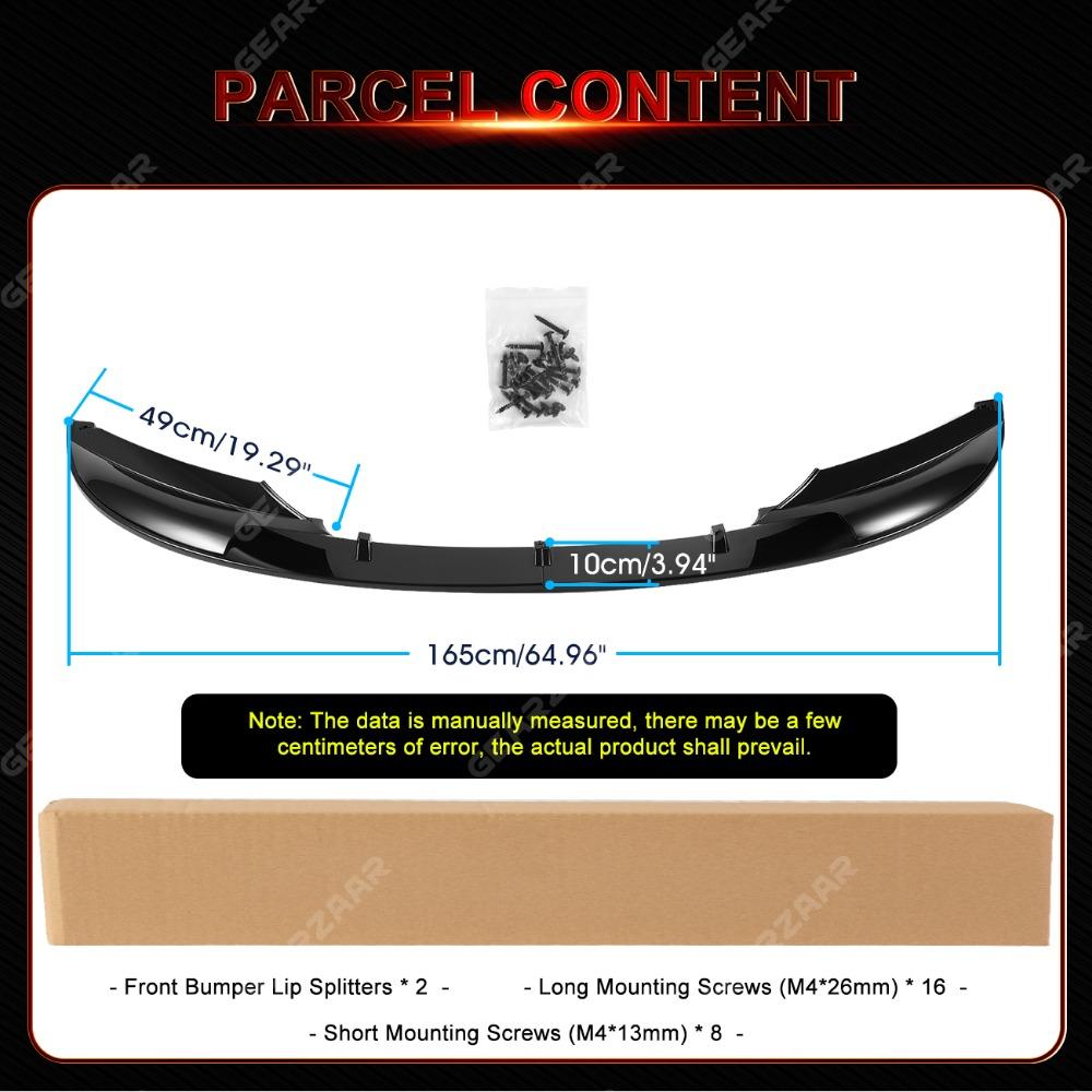 FOR BMW F30 F31 3 SERIES M STYLE FRONT LIP SPOILER SPLITTER GLOSS BLACK 12-2018 wsgk87