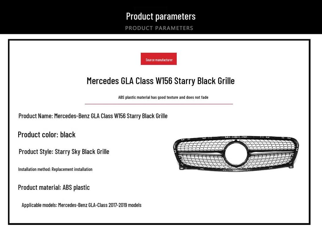 Replacement Star Grille for 2017-2019 Mercedes-Benz GLA-Class W156