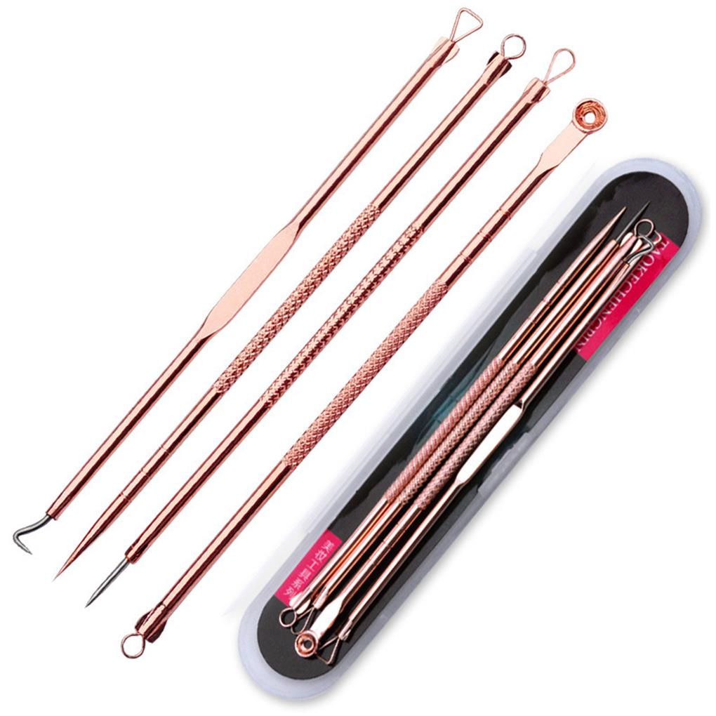 Blackhead Acne Blemish Extractors Remover Tool Tools Multifunctional Facial Beauty Cleaning Kit Set Electroplating Pore
