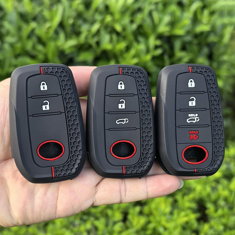 Silicone Car Key Case For Toyota Crown Highlander New Camry Rav4 Corolla Leling Prado Remote Protector Cover Accessories