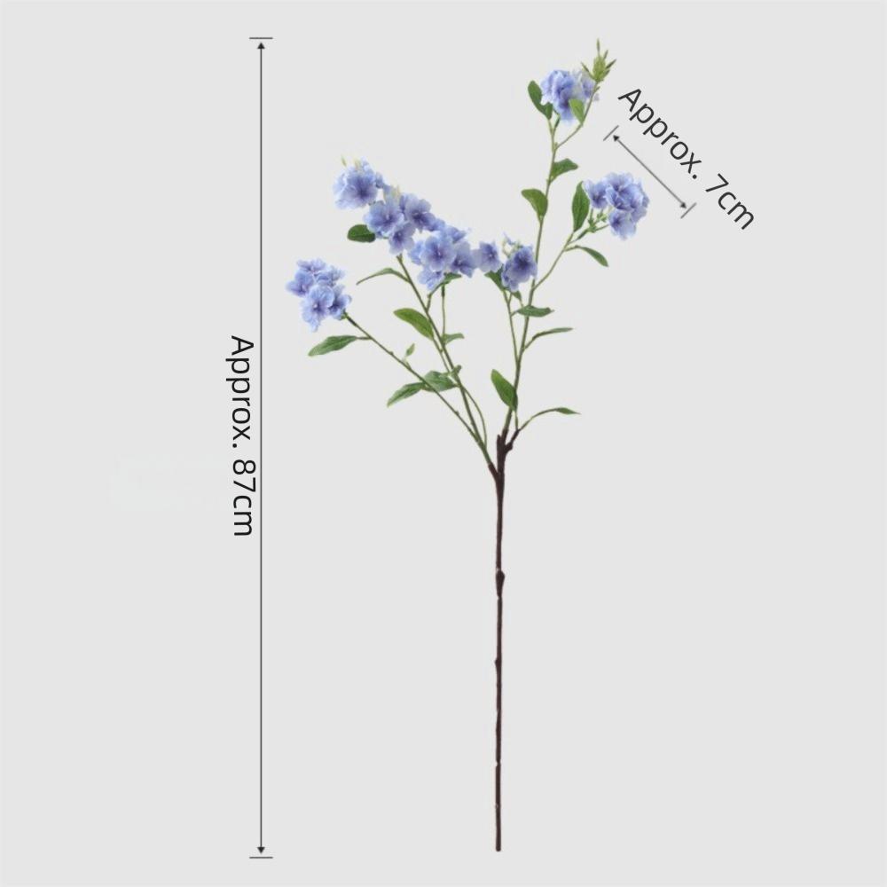 Soft Texture Artificial Blue Snowflake 87CM Length Fake Flower Branches  Party Decor