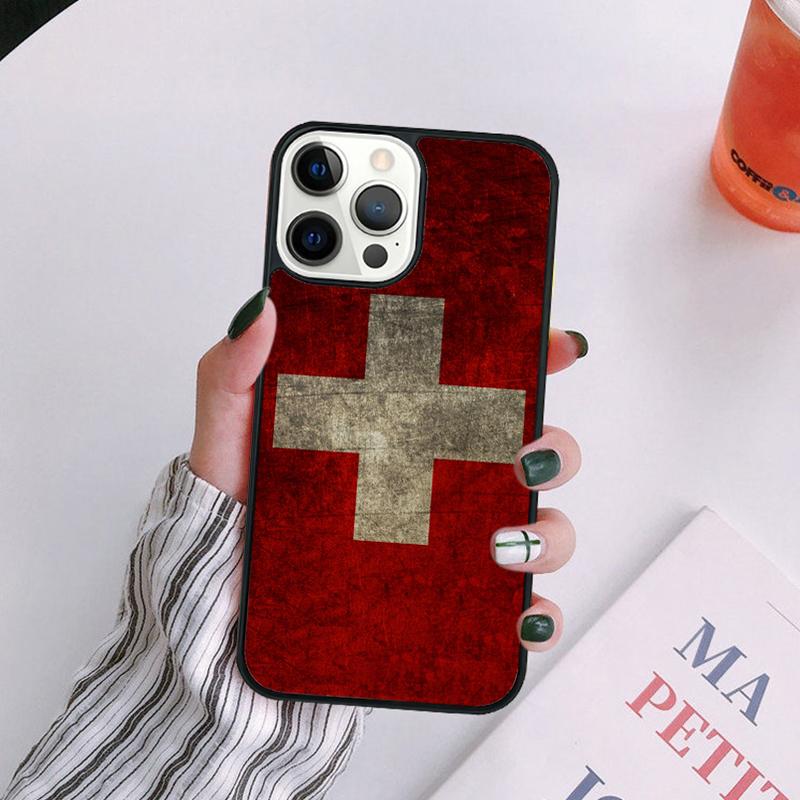 Switzerland Swiss Flag Phone Case For iPhone 17 Air 16 15 14 13 12 11 Pro Max Plus Max Cover Shell coque