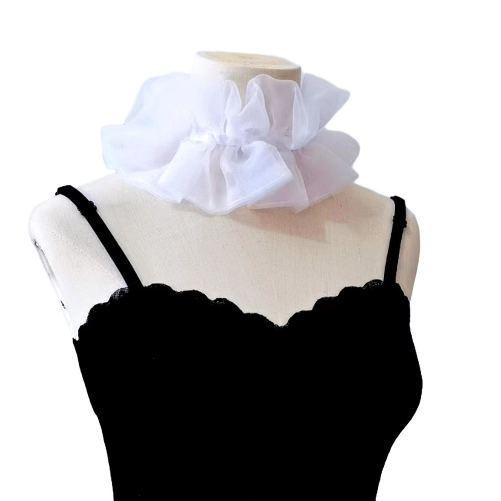 

Викторианский воротник с оборками Элегантная милая блузка для девочек Воротник лацкан Чокер Декоративный лацкан для леди Средневековый косплей белый