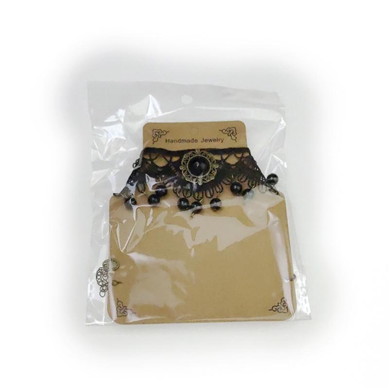 Gothic Lace Floral Choker for Women Choker Handmade Collar with Dangling Beads Adjustable for Bachelorette Party Wedding